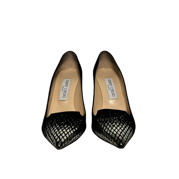 Jimmy CHOO | Black and silver suede pumps - Picture 3 of 4